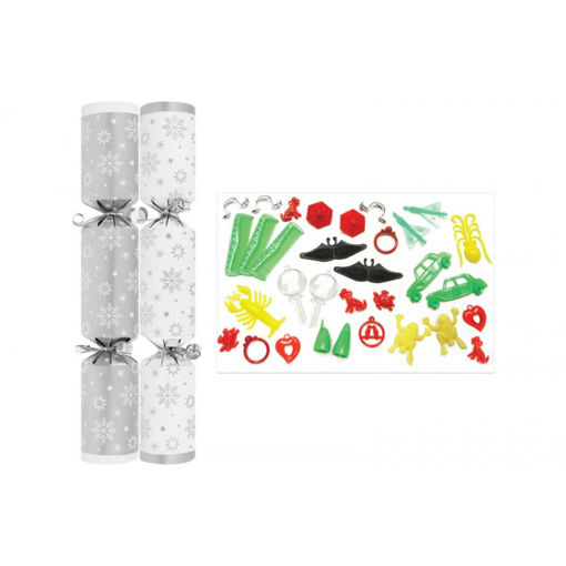 Picture of 10 INCH CHRISTMAS CRACKER SILVER SNOWFLAKE